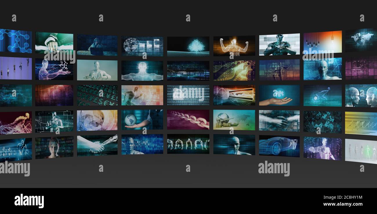 Intrattenimento digitale e Streaming Broadcast tecnologia arte Foto Stock