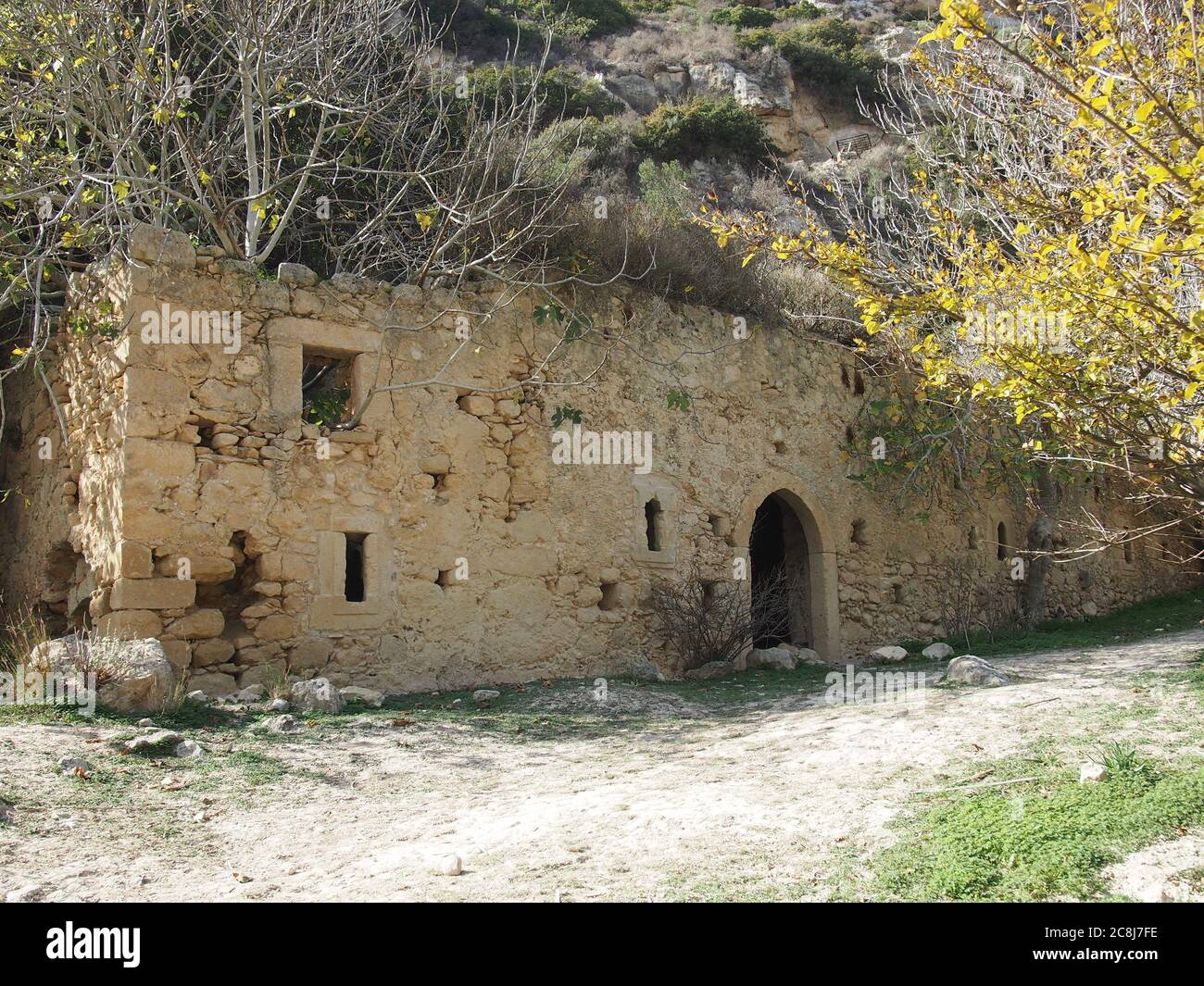 Antiche scuderie, Gola di Karteros, Creta Foto Stock