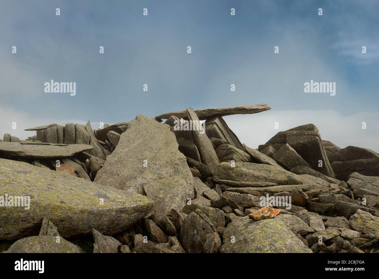Formazioni rocciose di Glyder Fach, Snowdonia, Galles, Regno Unito Foto Stock