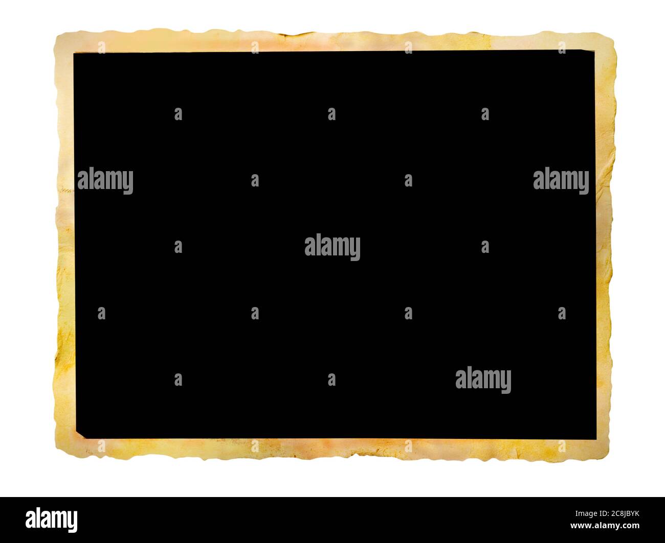 vecchia cornice fotografica grugnosa, isolata su sfondo bianco, spazio libero per le foto Foto Stock