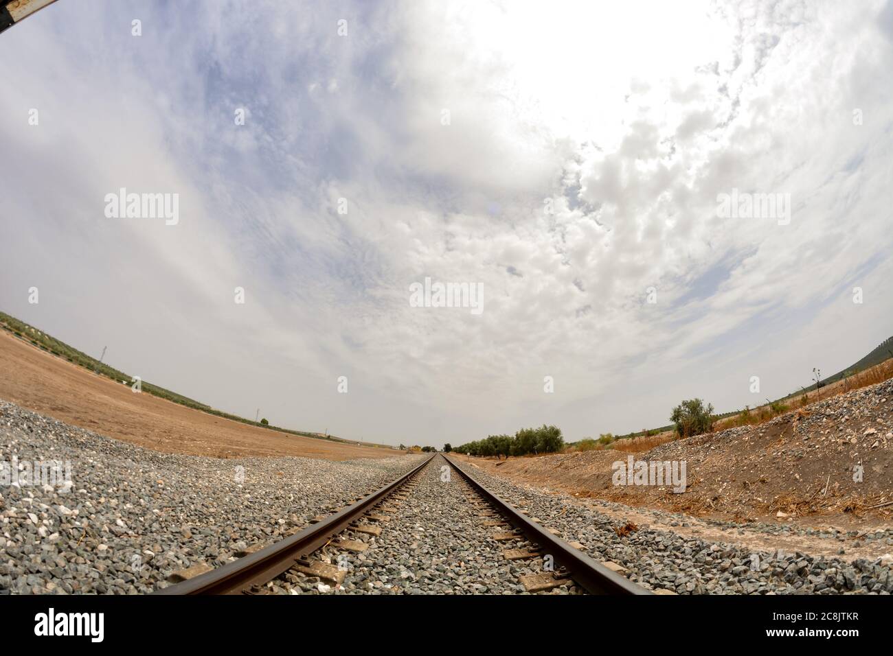 Foto di una classica stazione ferrovia strada Foto Stock