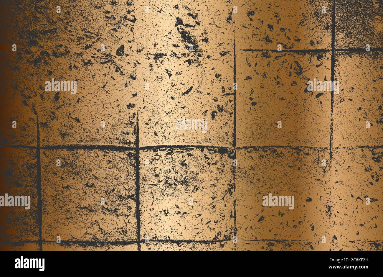 Sfondo di lusso in metallo dorato con consistenza in cemento fessurato. Illustrazione Vettoriale