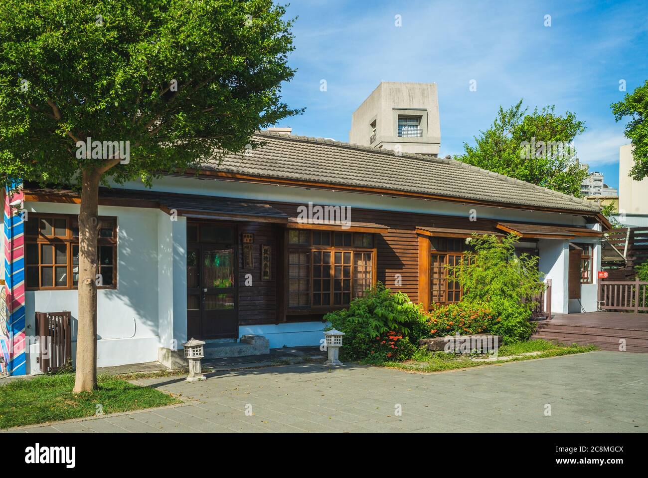 24 luglio 2020: Lukang Artist Village, un centro d'arte a Changhua, Taiwan. Era l'area di lavoro per i coltivatori di pesce per catturare i mulletti dal fiume e. Foto Stock