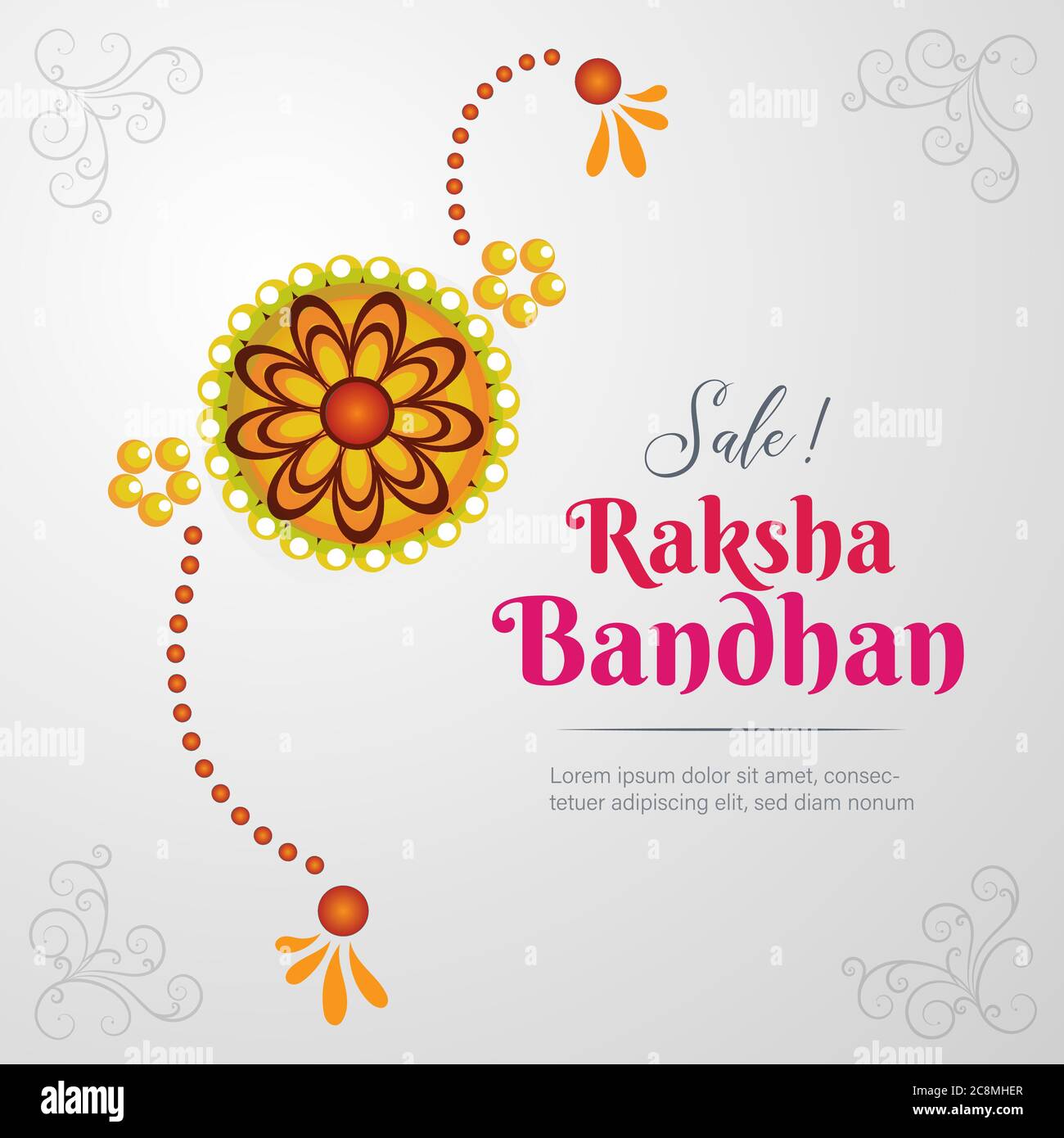 Raksha Bandhan vendita modello banner, rakhi poster, illustrazione vettoriale Illustrazione Vettoriale