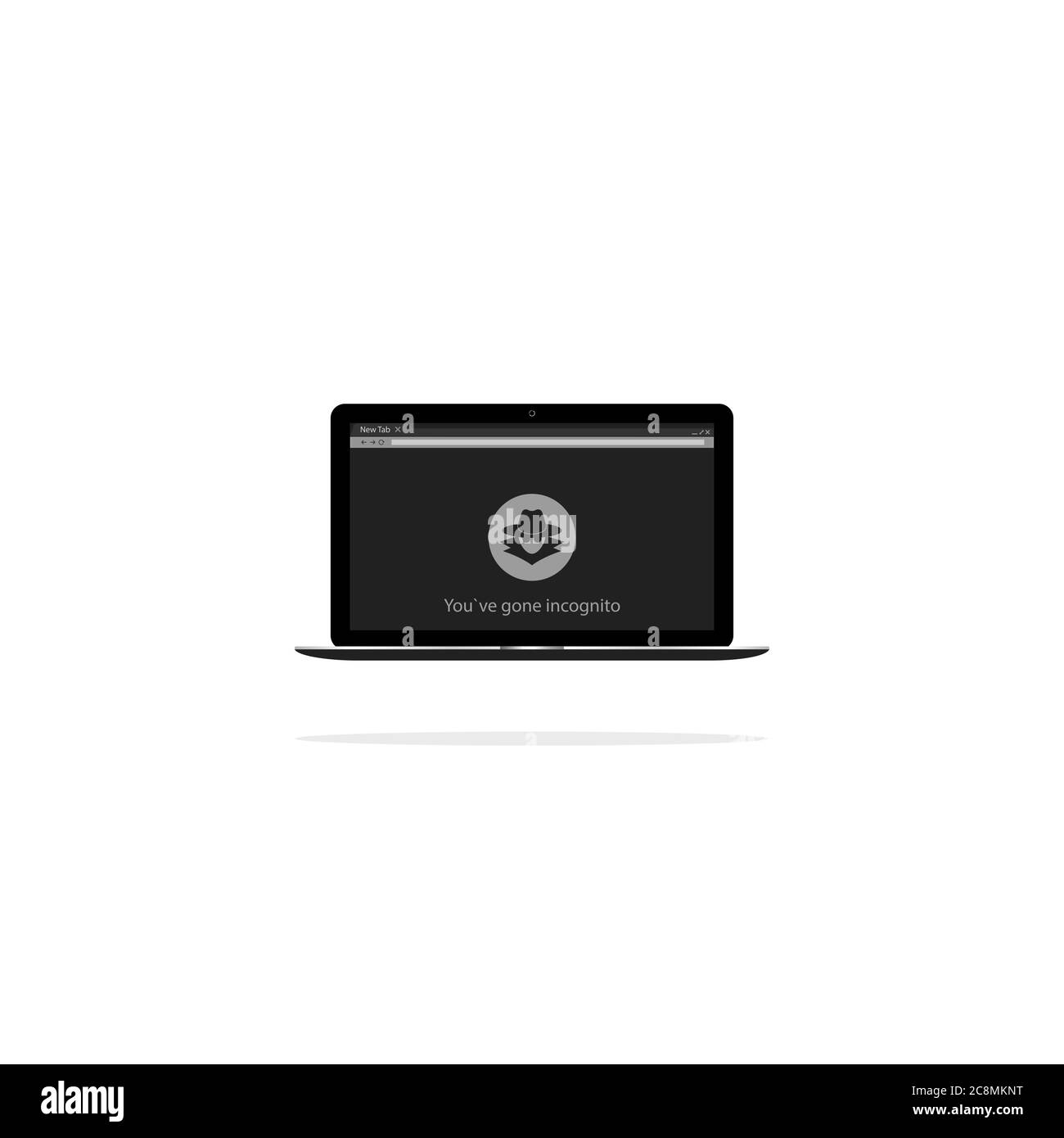 Icona Incognito. Sfoglia in un computer portatile privato. Vettore su sfondo bianco isolato. EPS 10 Illustrazione Vettoriale