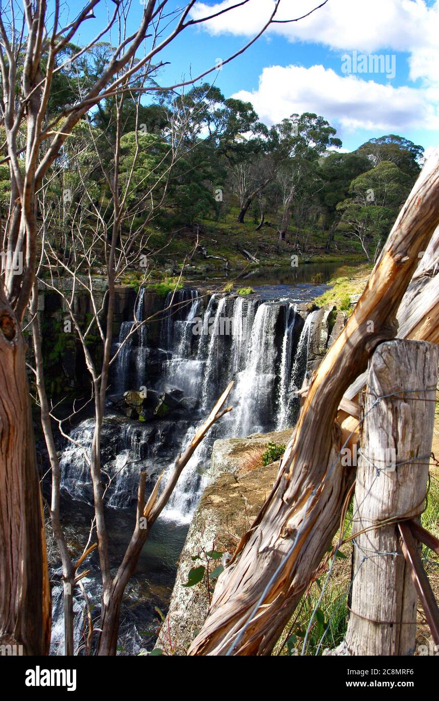 Guy Fawkes fiume si imbatte nella gola come Ebor Falls Foto Stock