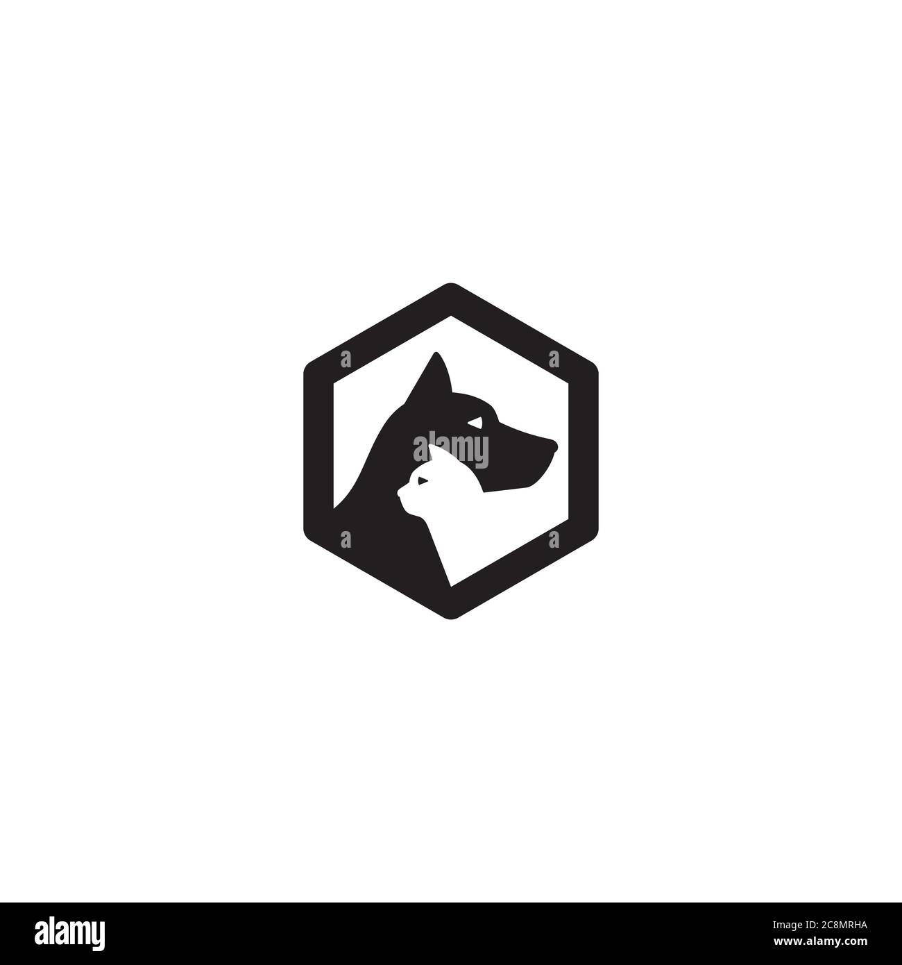 Logo cane e gatto / icona design Illustrazione Vettoriale