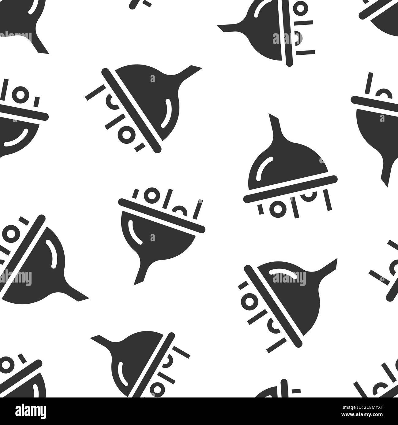 Icona filtro in stile piatto. Illustrazione vettoriale a imbuto su sfondo bianco isolato. Concetto aziendale di modello senza giunture a cono chimico. Illustrazione Vettoriale