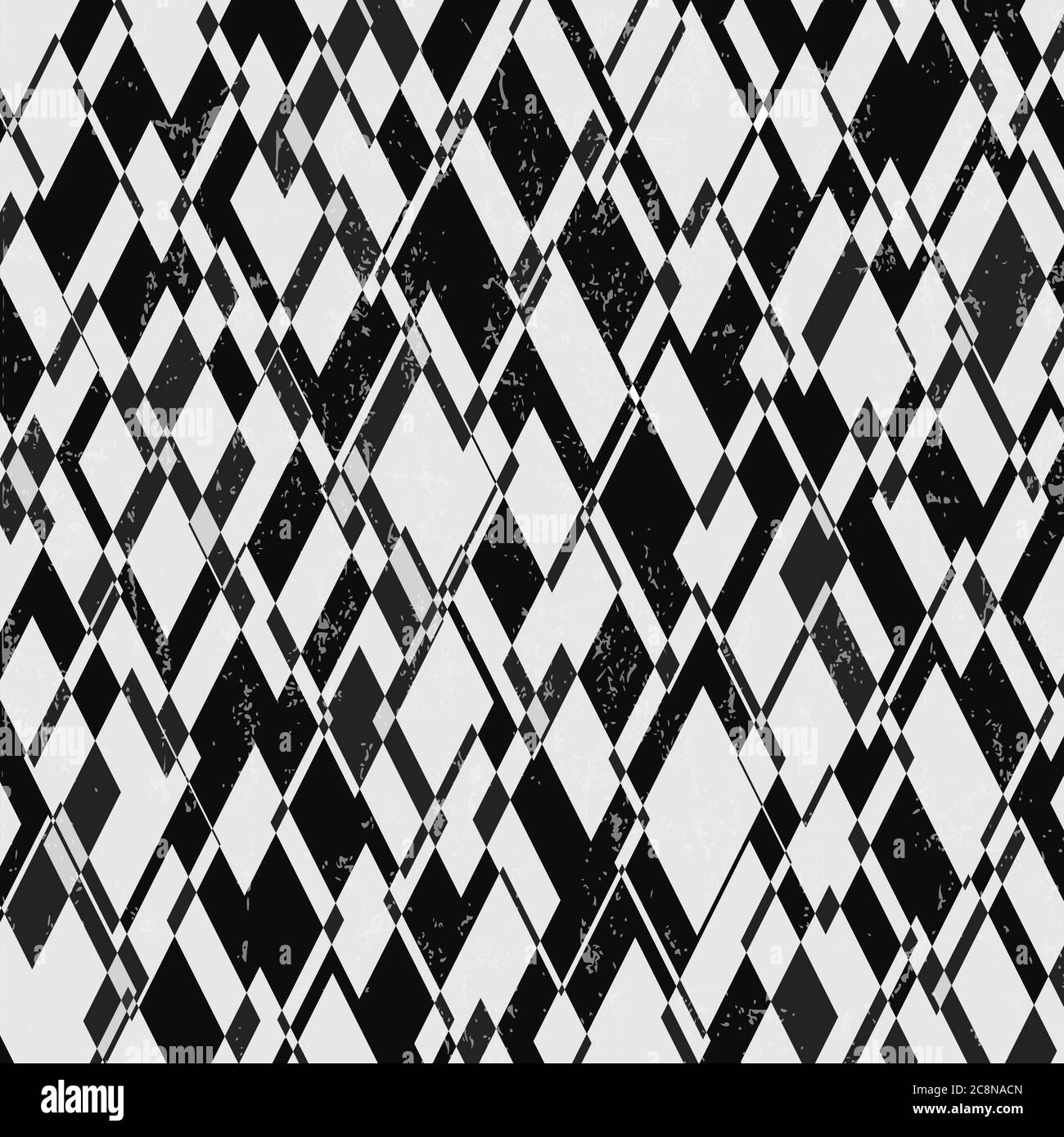 sfondo geometrico astratto, con rombi/triangoli, bianco e nero, grugnoso Illustrazione Vettoriale