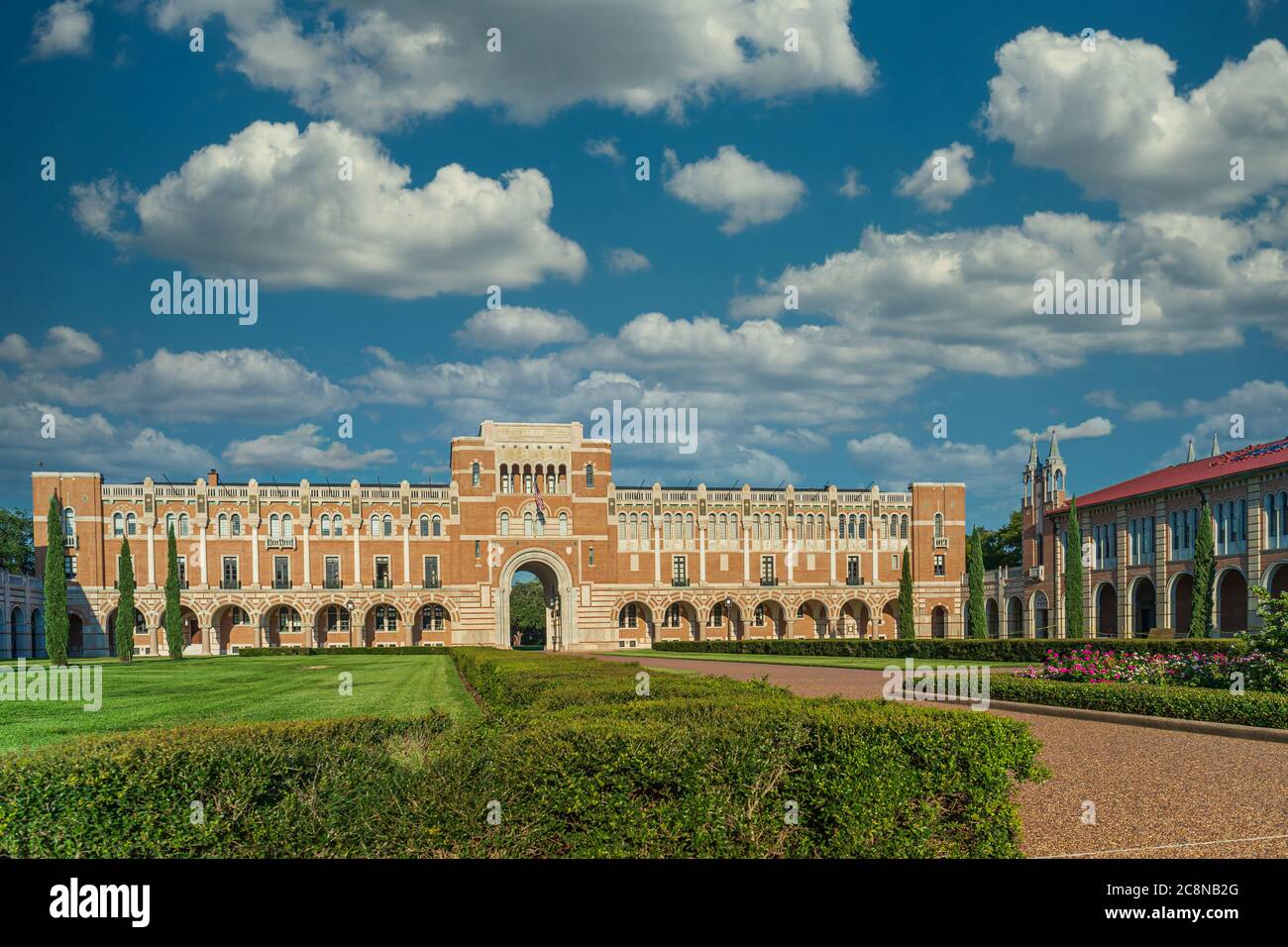 Houston, TX USA - 14 maggio 2020: L'edificio classico della Rice University Foto Stock