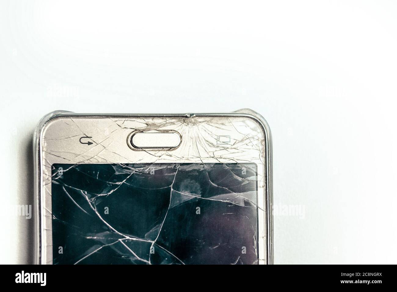 chiocatura del vecchio display del telefono rotta Foto Stock