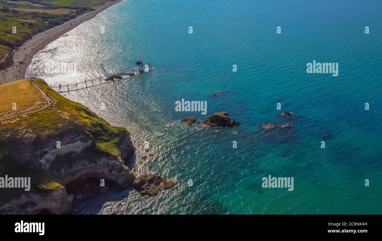 Punta Aderci. La Riserva Naturale di Punta Aderci nella zona di vasto, provincia di Chieti, regione Abruzzo d'Italia- Europa. Foto Stock