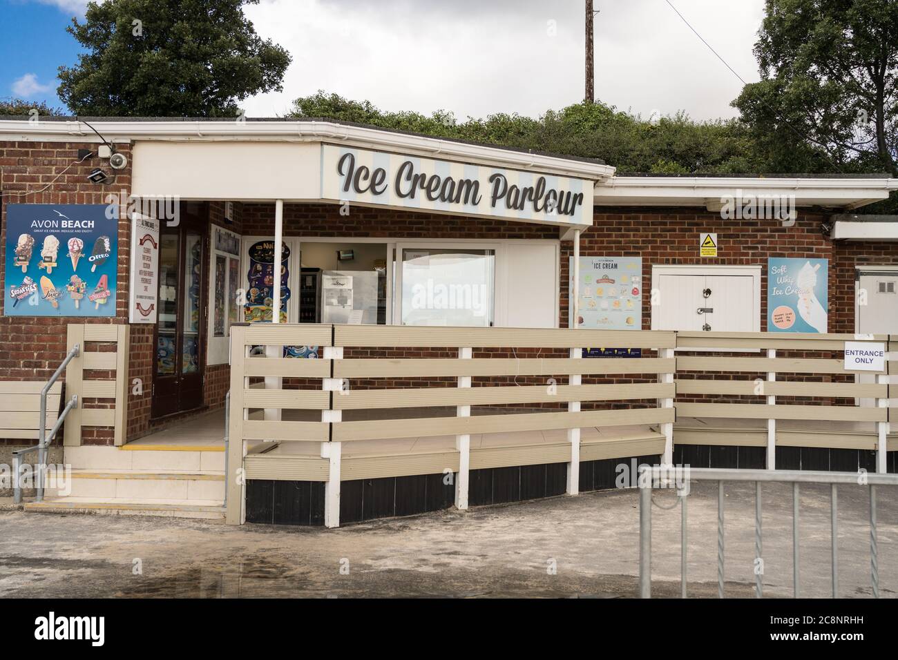 Gelateria sulla passeggiata di Avon Beach Christchurch Foto Stock