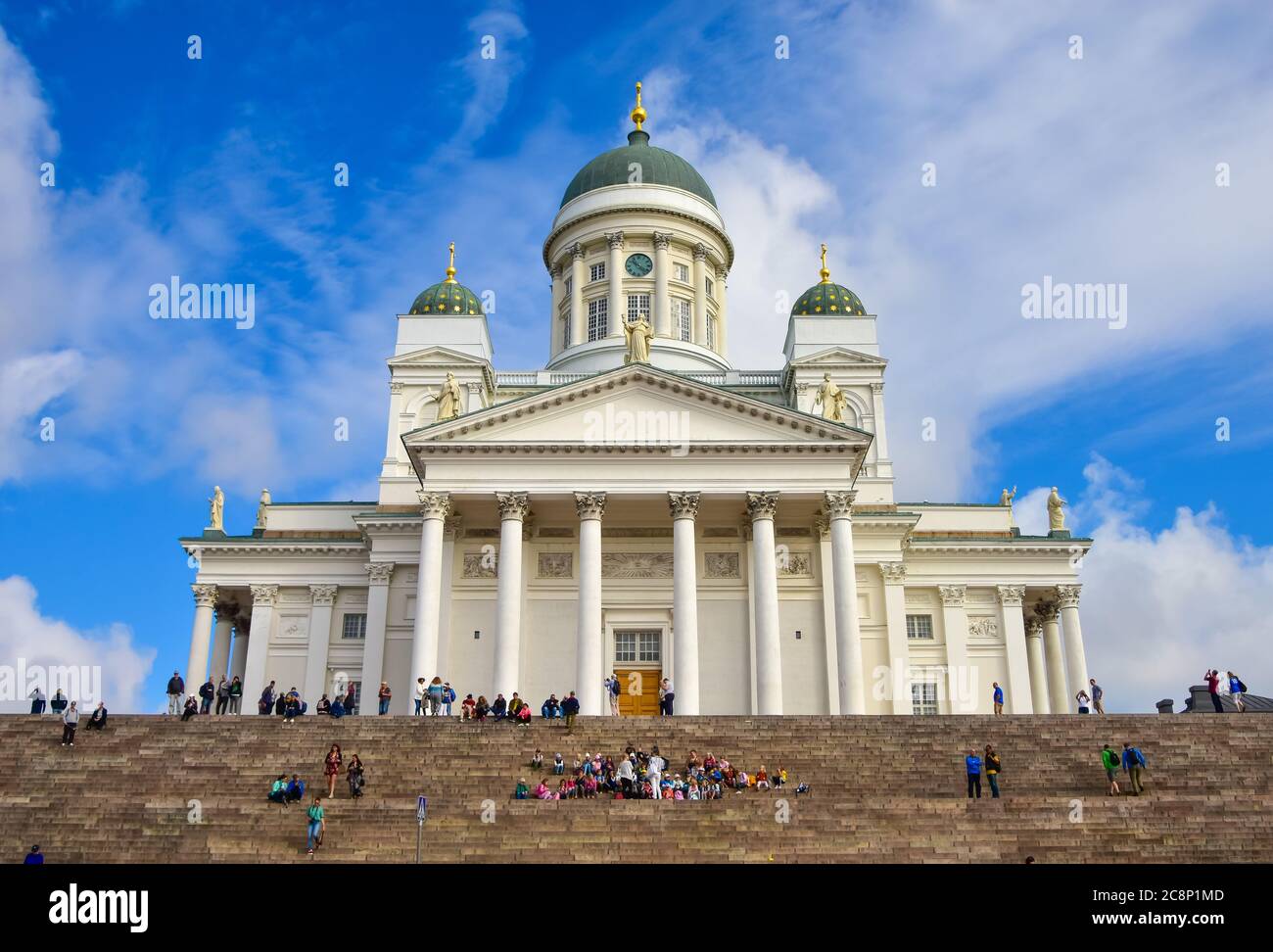 Cattedrale di Helsinki presso la Piazza del Senato, nel centro di Helsinki, la capitale della Finlandia Foto Stock