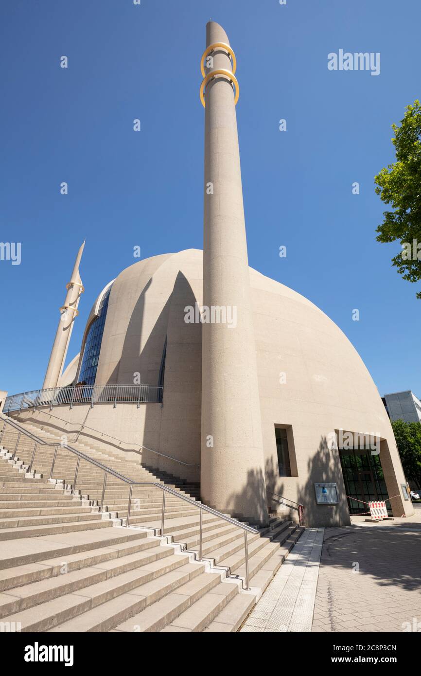 DITIB Moschea Centrale, Colonia, Renania Settentrionale-Vestfalia, Germania, Europa Foto Stock