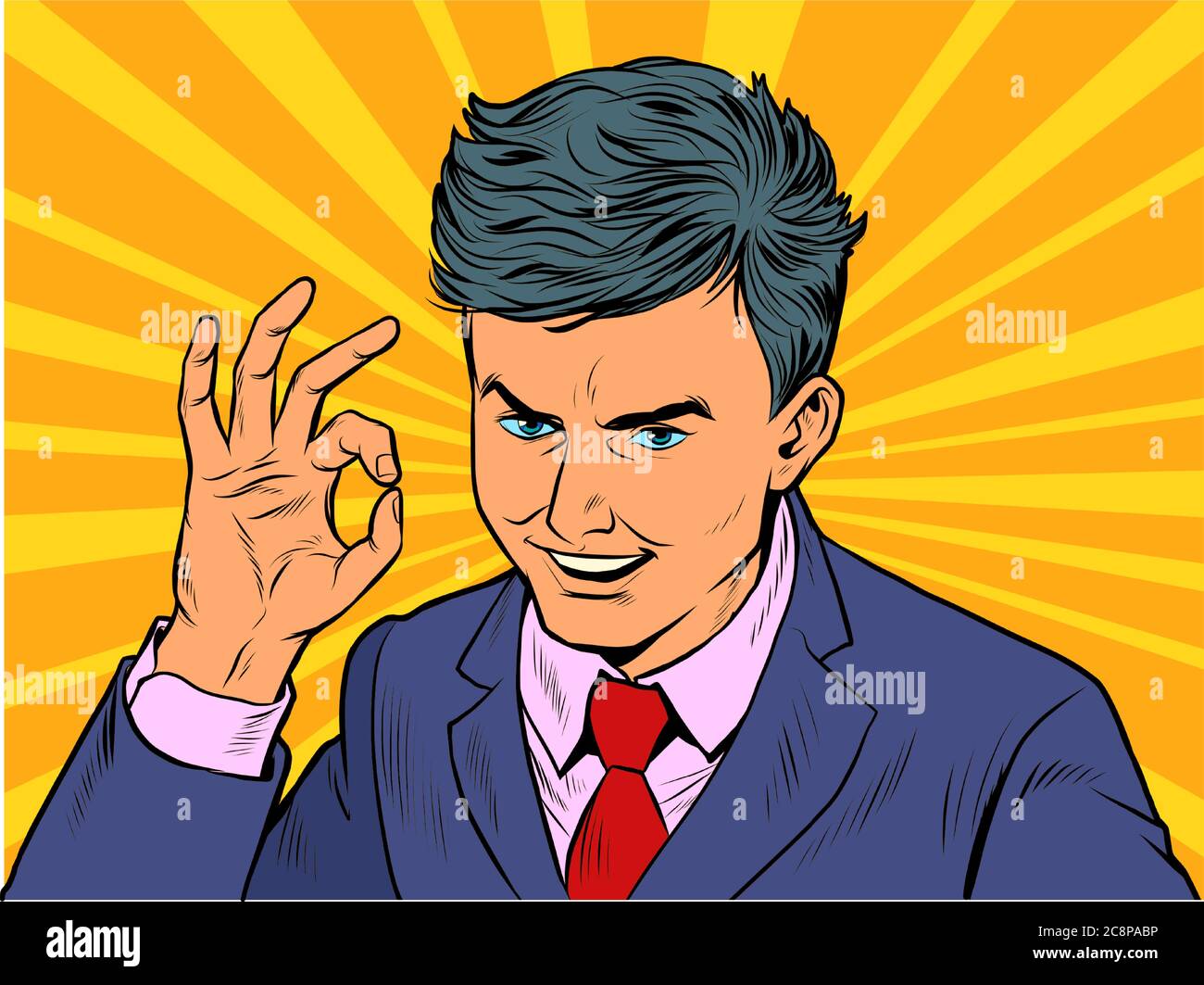Uomo d'affari OK gesto Illustrazione Vettoriale