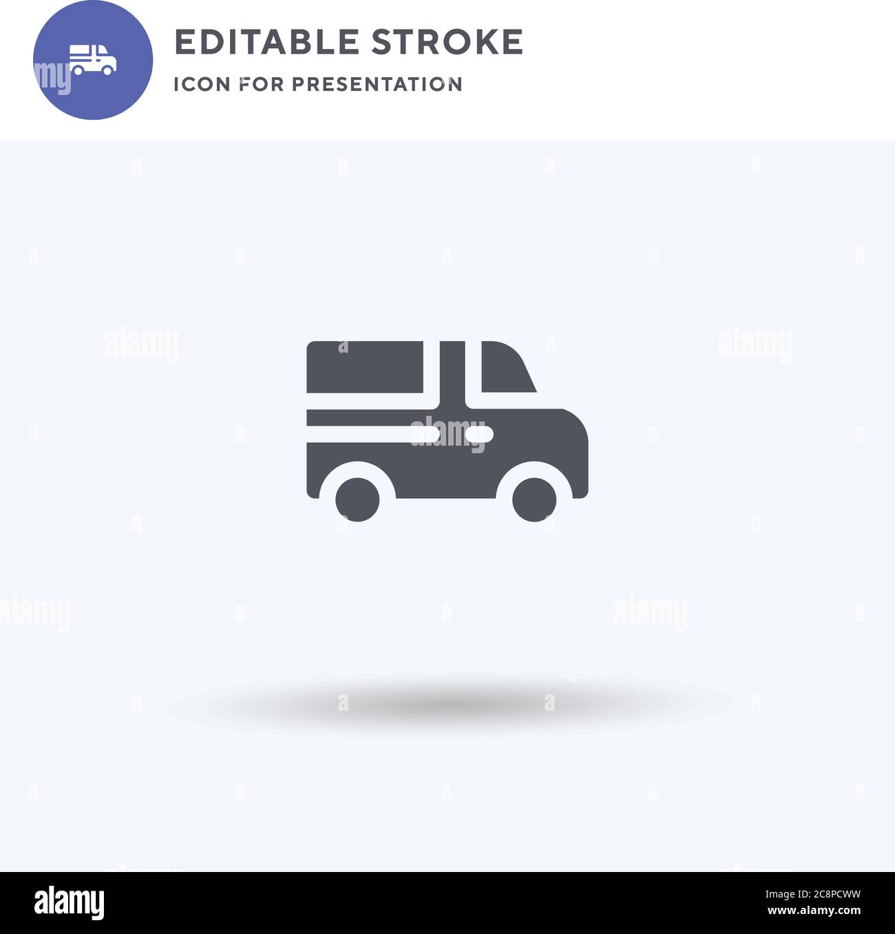 Vettore icone del carro, segno piatto riempito, pittogramma solido isolato su bianco, illustrazione del logo. Icona del carro per la presentazione. Illustrazione Vettoriale