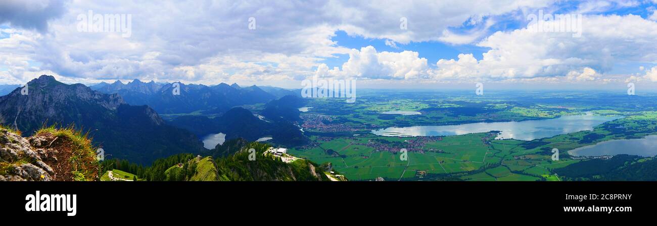 Füssen, Germania: Panorama montano di Allgäu Foto Stock