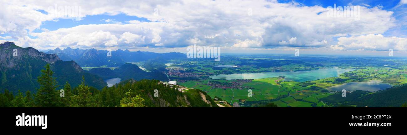 Füssen, Germania: Famoso panorama della Allgäu Foto Stock