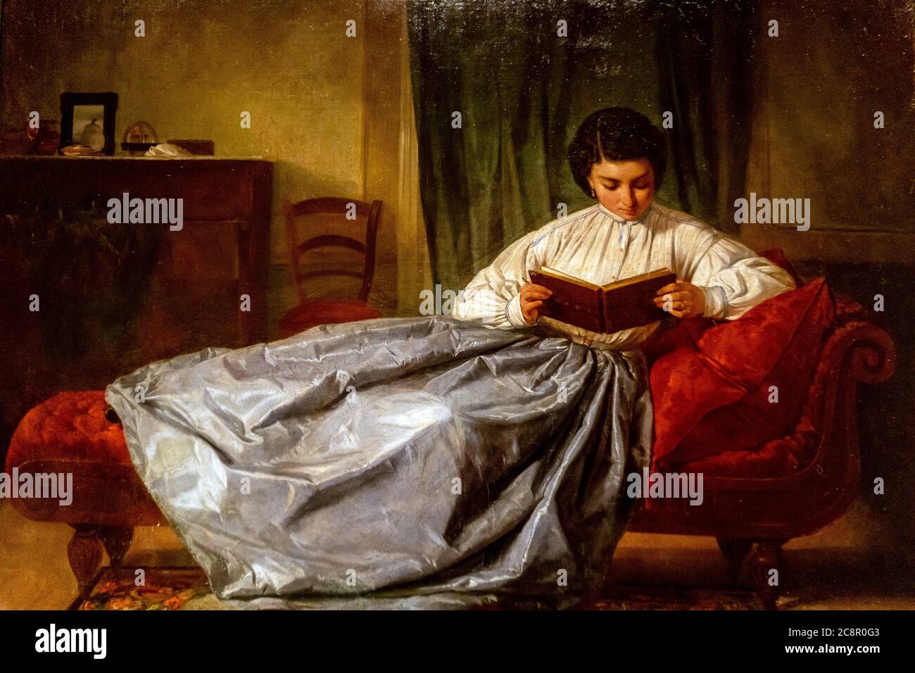 Josep Duran pittore (Barcellona 1849-1928).Browsing l'album (1872), olio su tela. Foto Stock