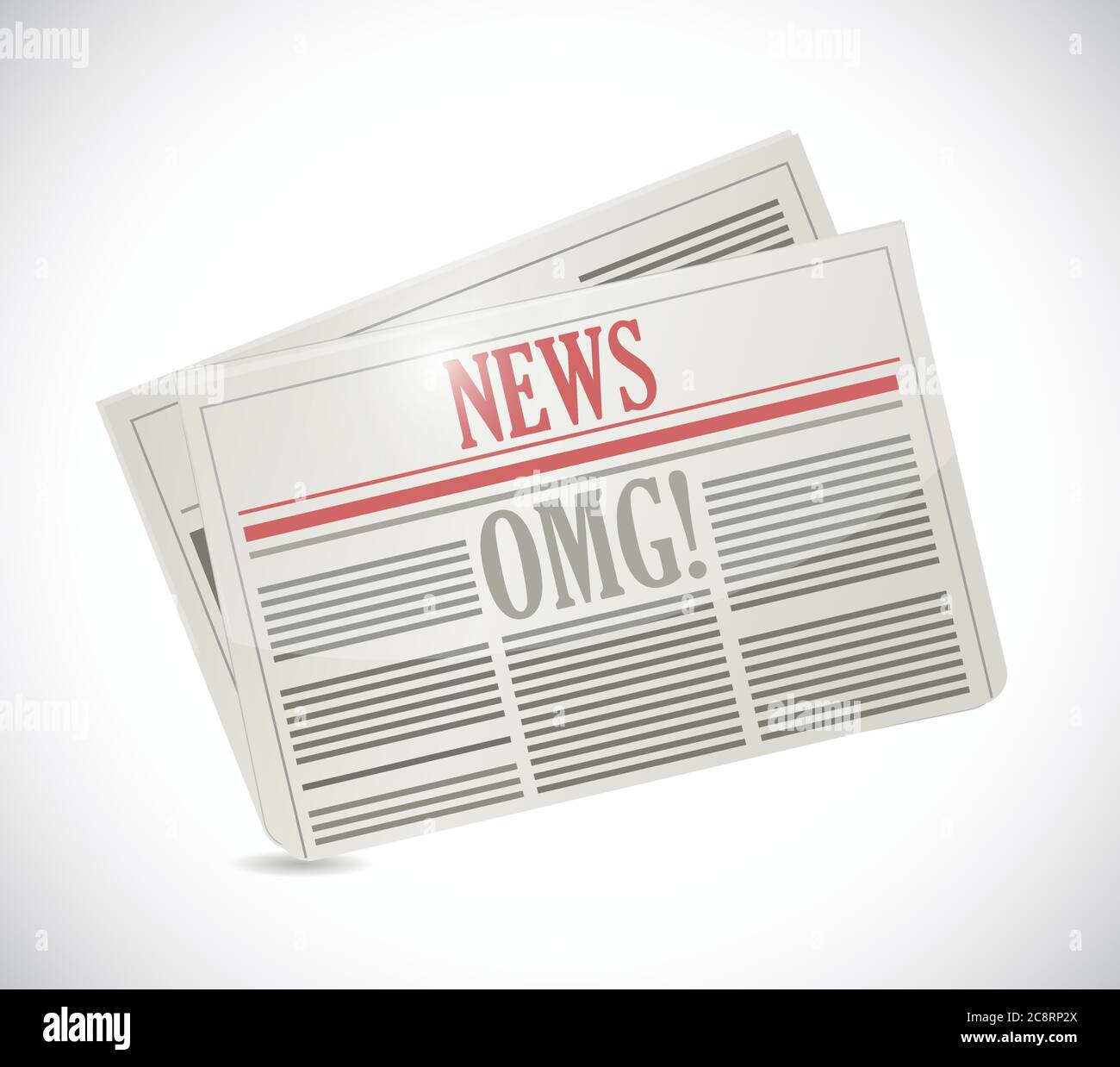 OMG news illustrazione disegno su sfondo bianco Illustrazione Vettoriale