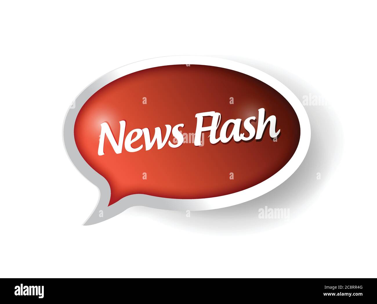 Messaggio flash news su una bolla vocale. Disegno illustrazione su bianco Illustrazione Vettoriale