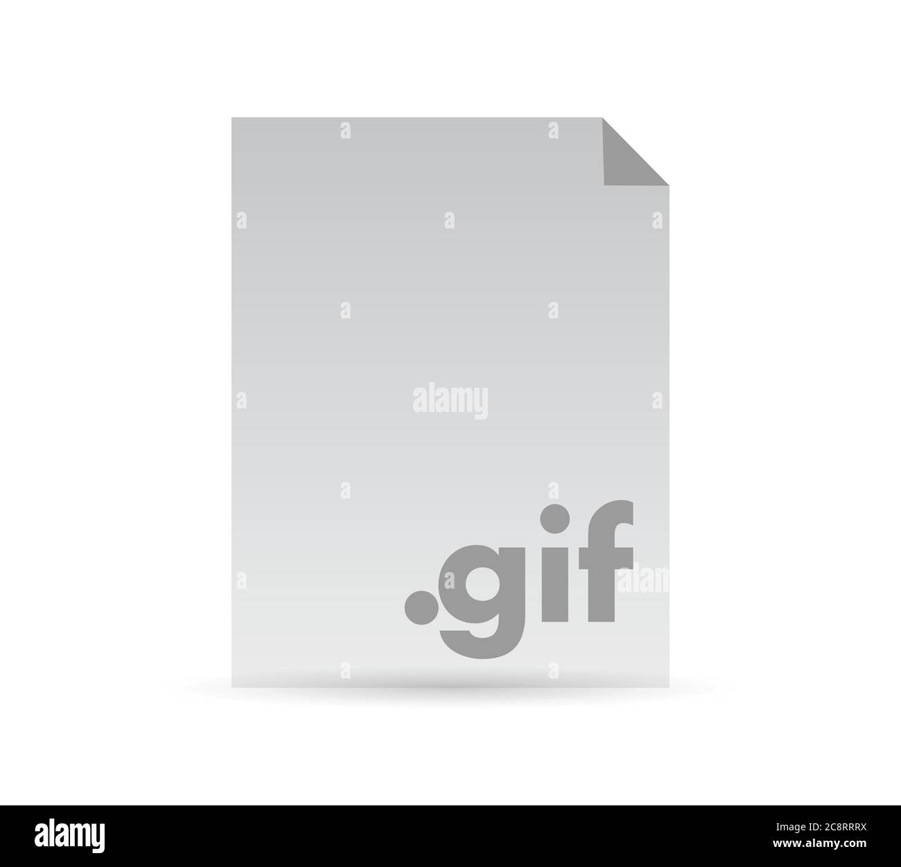 Disegno dell'illustrazione del file di documento GIF su sfondo bianco Illustrazione Vettoriale