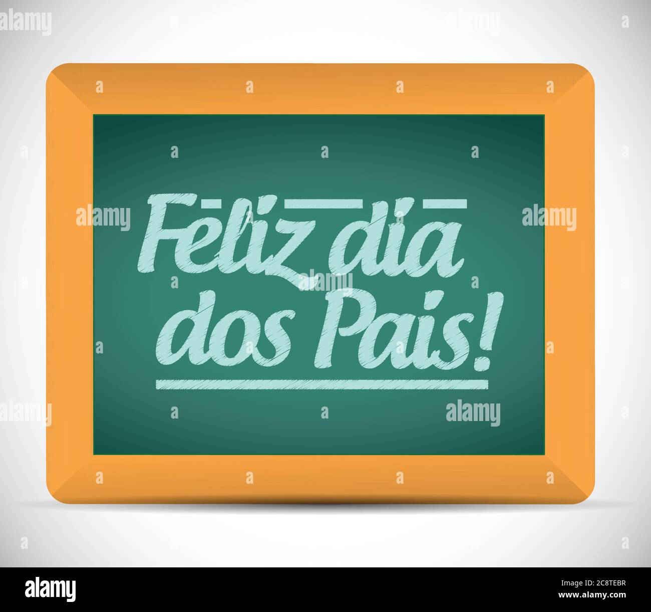 Giorno felice dei padri in portoghese segno illustrazione disegno di messaggio sopra una lavagna Illustrazione Vettoriale