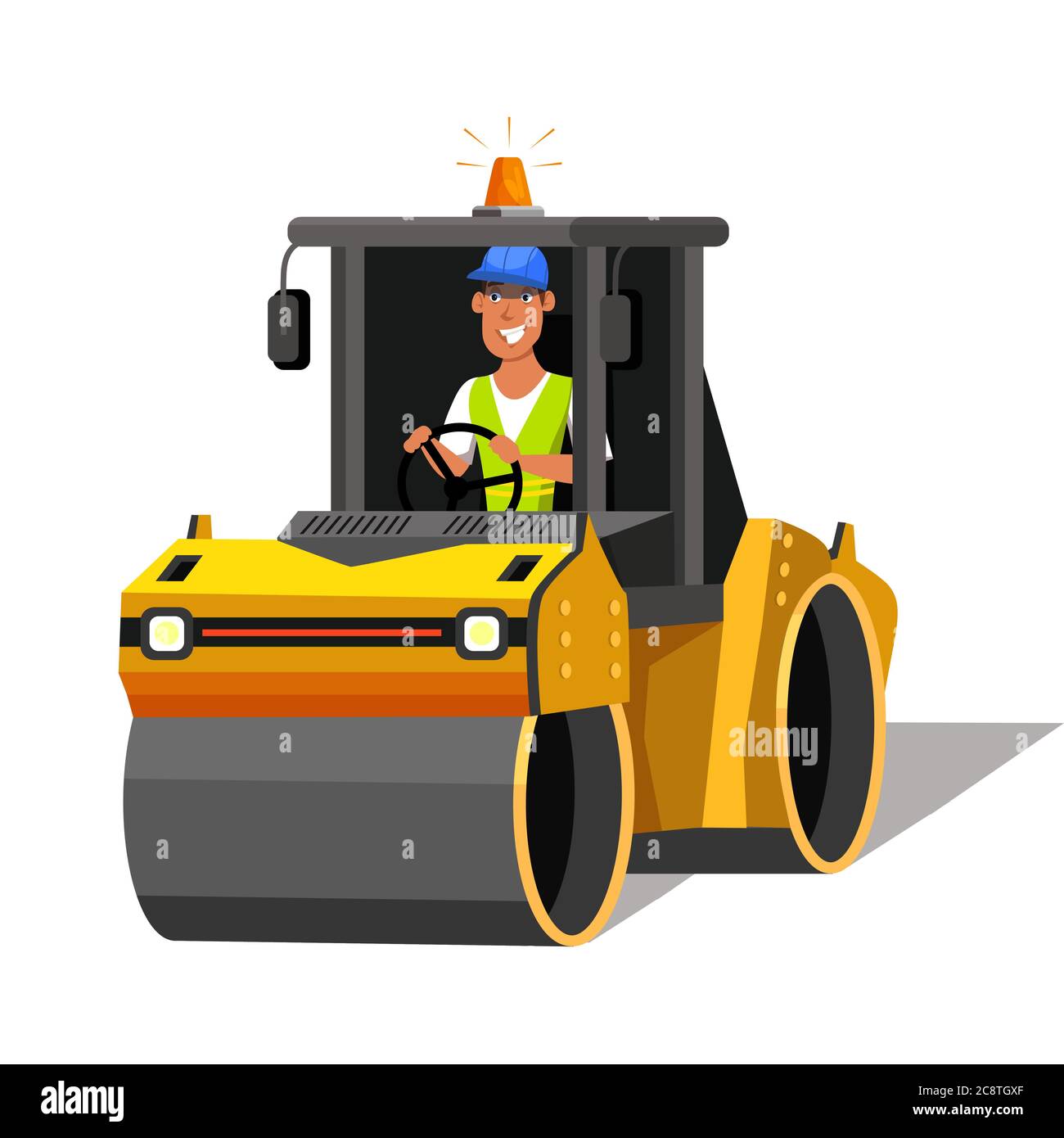 Illustrazione del colore vettoriale dell'asfaltatrice Illustrazione Vettoriale