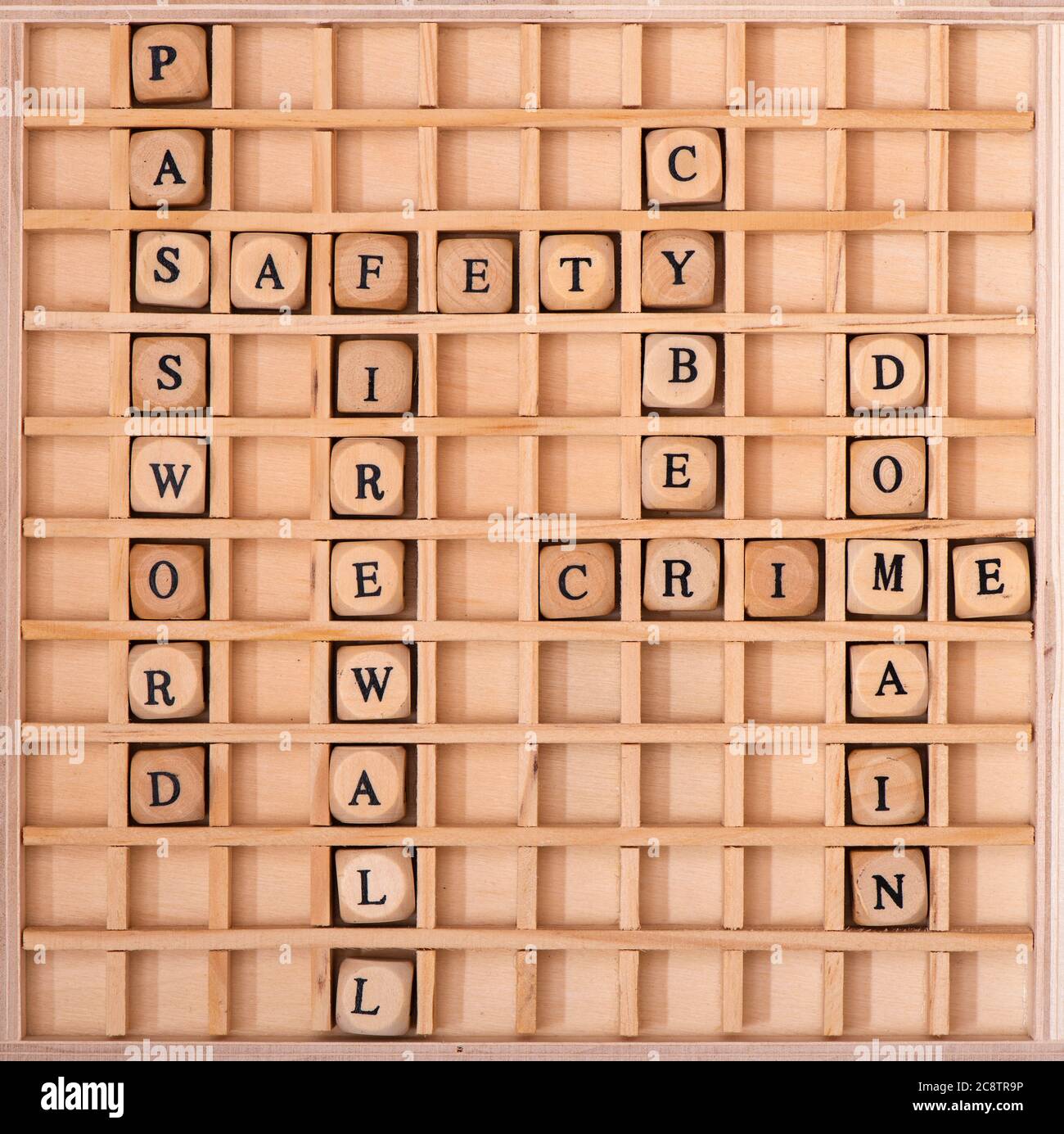 word cloud per la sicurezza su internet Foto Stock