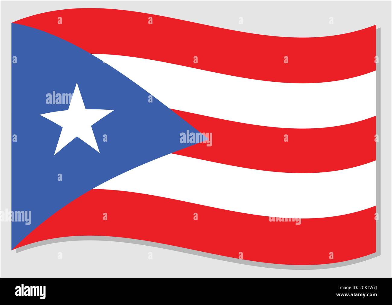 Flag di ondulazione di grafica vettoriale Porto Rico. Immagine della  bandiera portoricana ondulata. La bandiera di paese di Porto Rico wavin nel  vento è un simbolo di libertà An Immagine e Vettoriale -