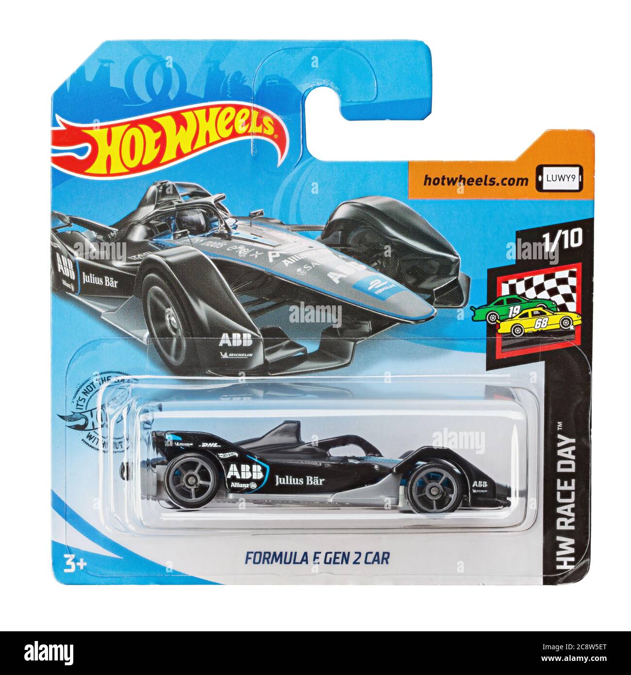 Ucraina, Kiev - Jule 17. 2020: Auto giocattolo modello Formula e Gen 2 auto. Hot Wheels è una macchina giocattolo in scala pressofusa del produttore di giocattoli americano Mattel nel 1968. File c Foto Stock