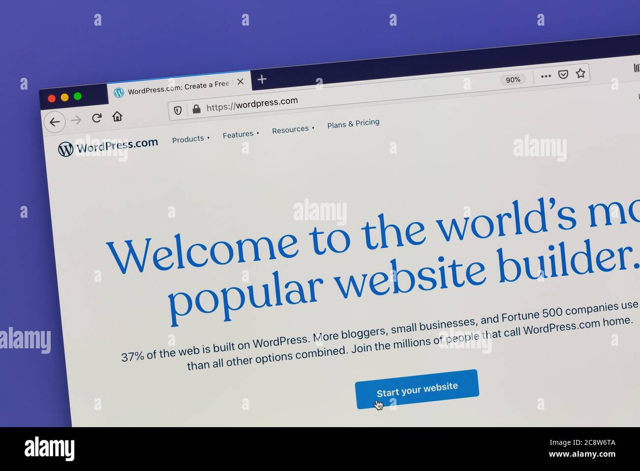 Ostersund, Svezia - 27 luglio 2020: Wordpress sito web su uno schermo del computer. Wordpress è uno strumento di blogging libero e open source Foto Stock
