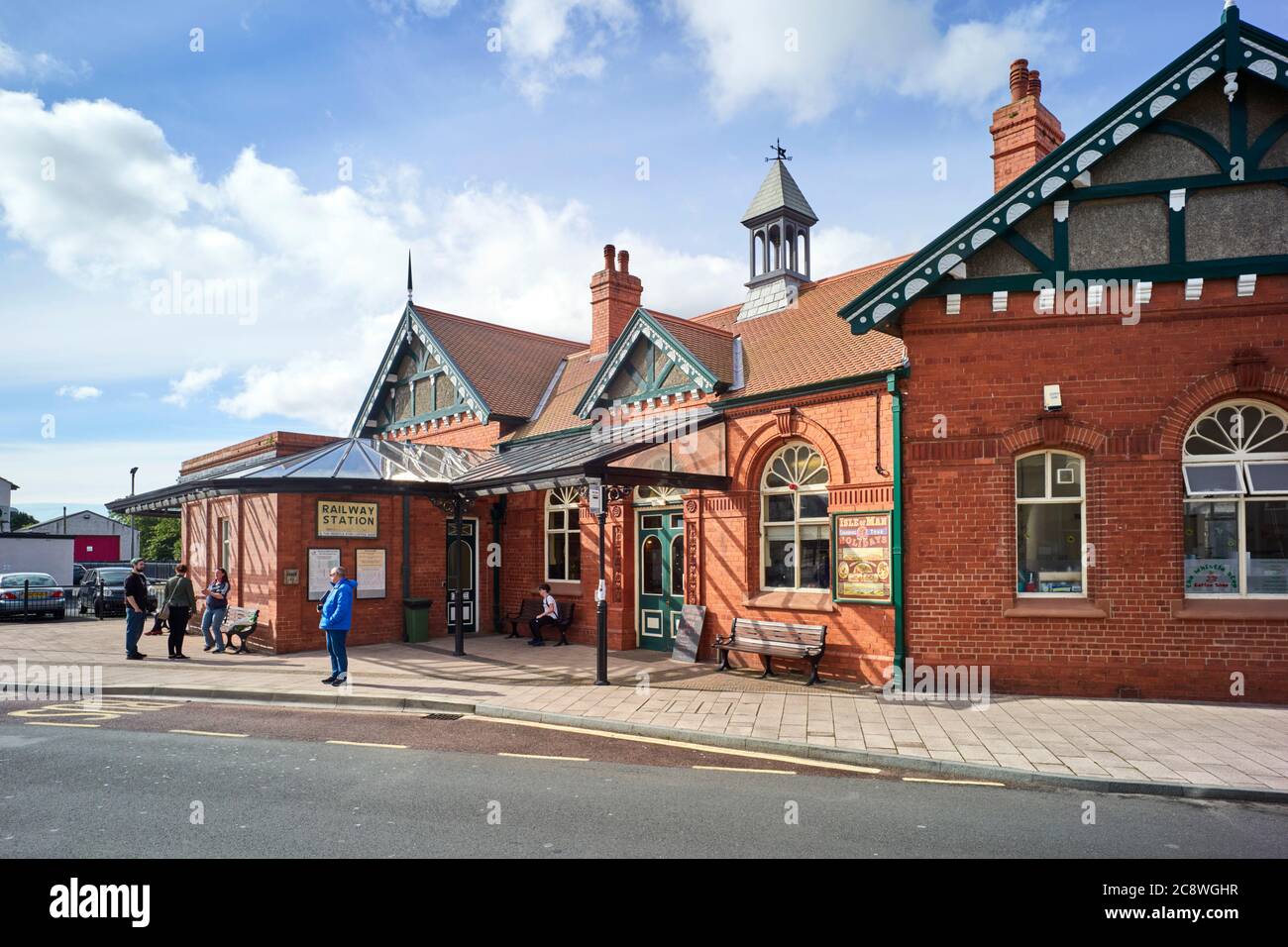 Stazione di Port Erin l'ultima fermata sulla ferrovia a vapore da Douglas, Isola di Man Foto Stock