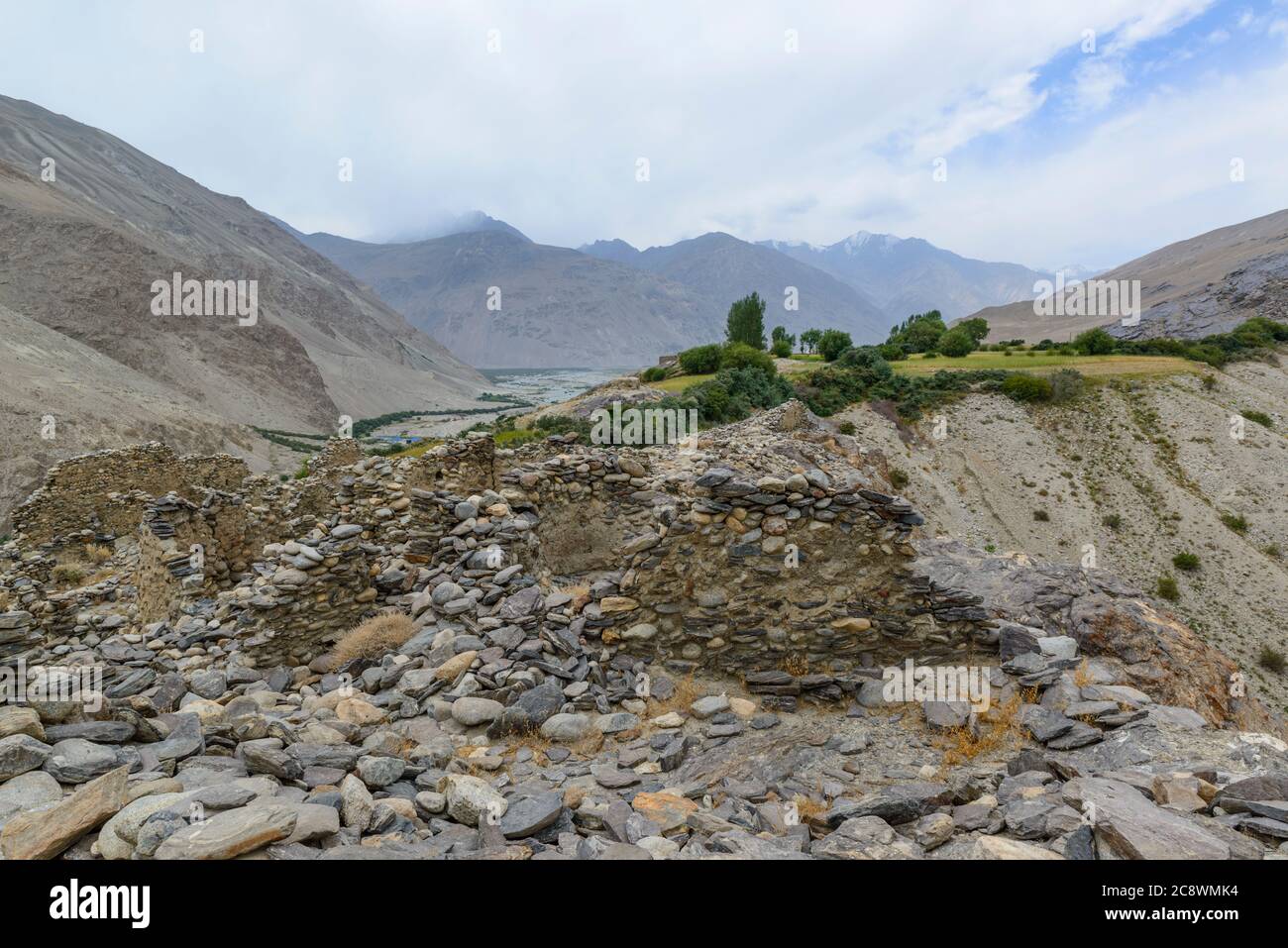 Rovine della Fortezza RATM. Corridoio di Wakhan, Tagikistan, Foto Stock