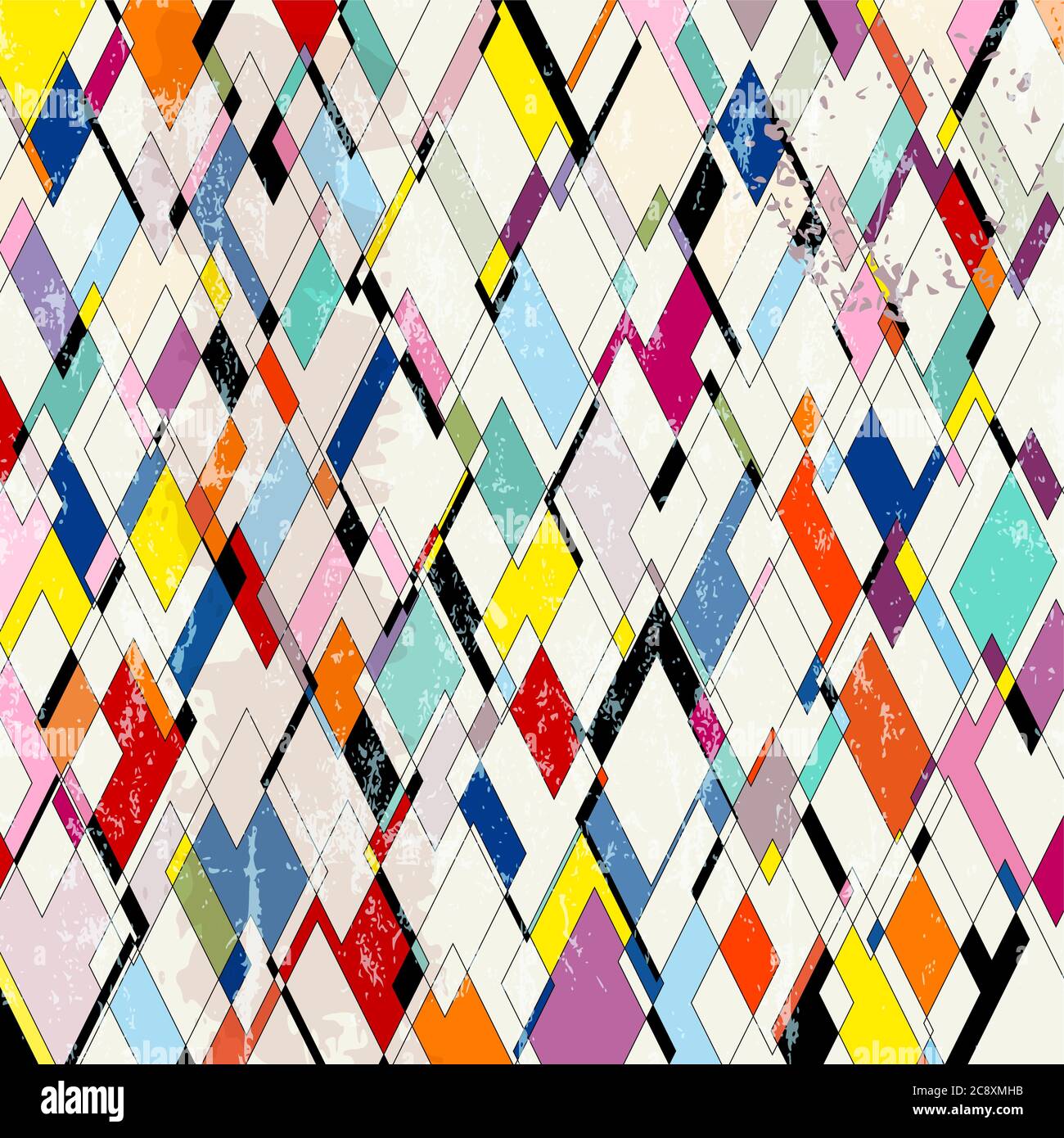 sfondo astratto di pattern, con tratti, schizzi e rombo/triangoli Illustrazione Vettoriale