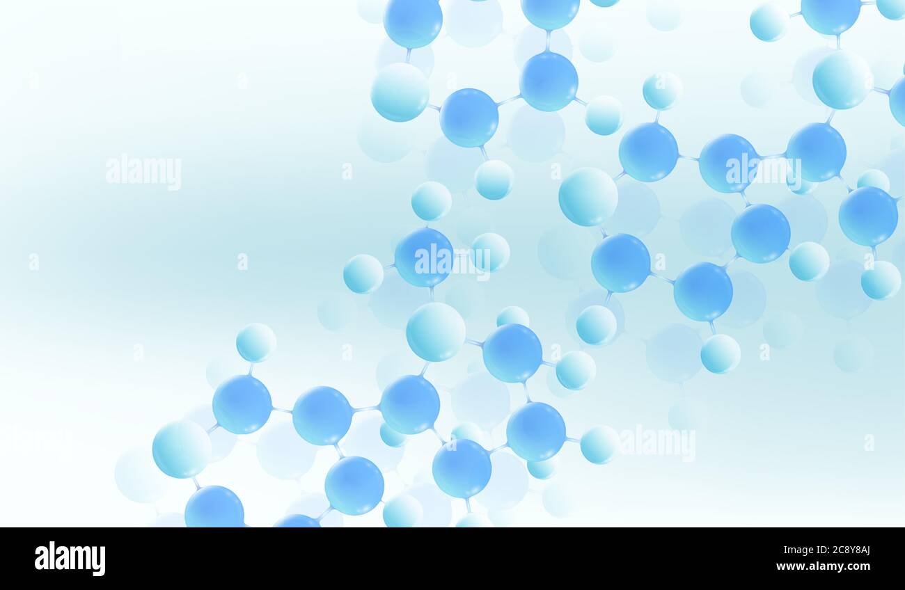 Molecola o atomo della struttura vettoriale 3D molecolare. Illustrazione vettoriale scientifica per la scienza o il background medico. Modello di innovazione molecolare. Riassunto Illustrazione Vettoriale
