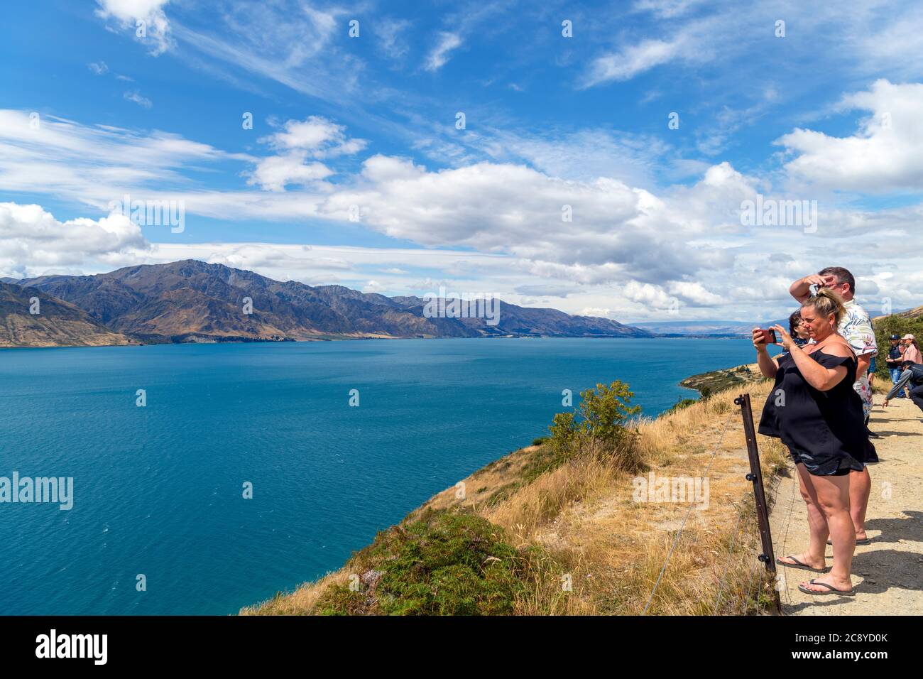 Lago Hawea Lookout, Lago Hawea, Laghi del Sud, Otago, Nuova Zelanda Foto Stock