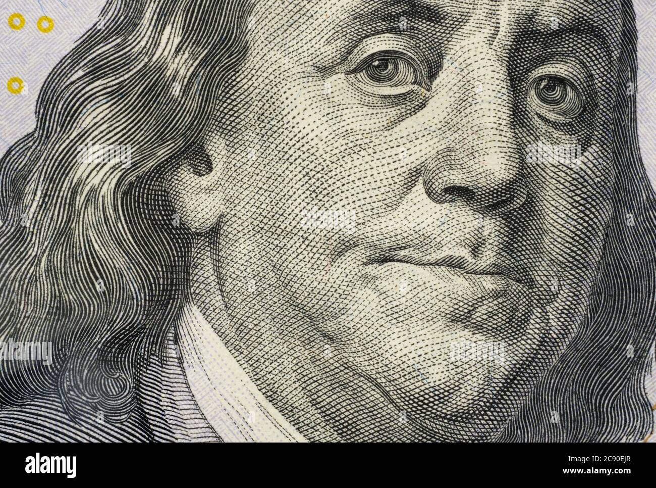 Primo piano di un conto da cento dollari USA Foto Stock