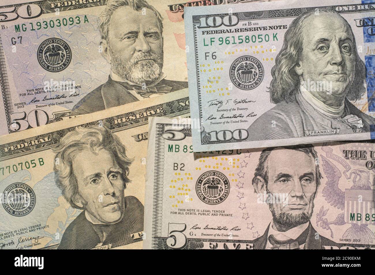 Chiudere fino a noi della carta moneta Foto Stock