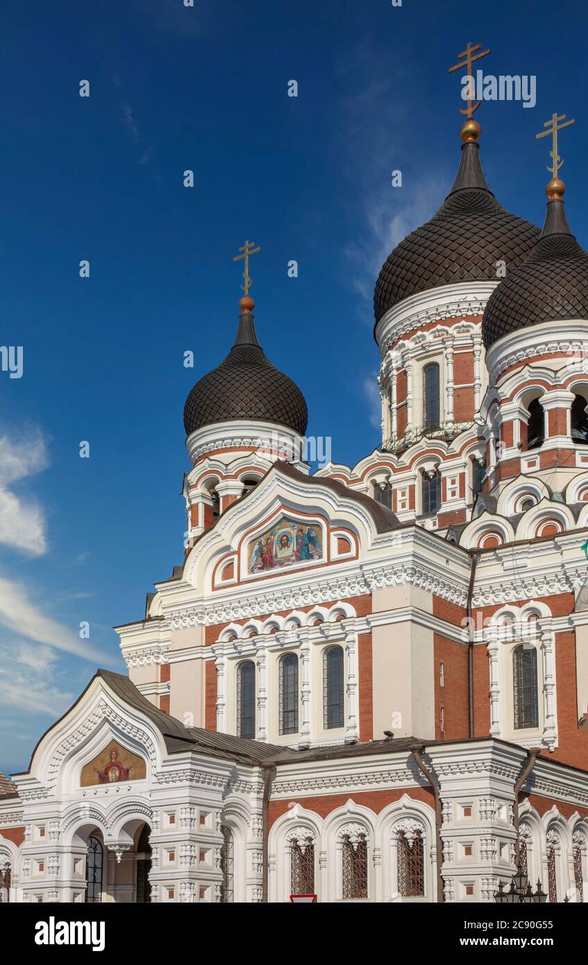 Europa, Stati baltici, Estonia, Tallinn, esterno della cattedrale di St Alexander Nevski Foto Stock