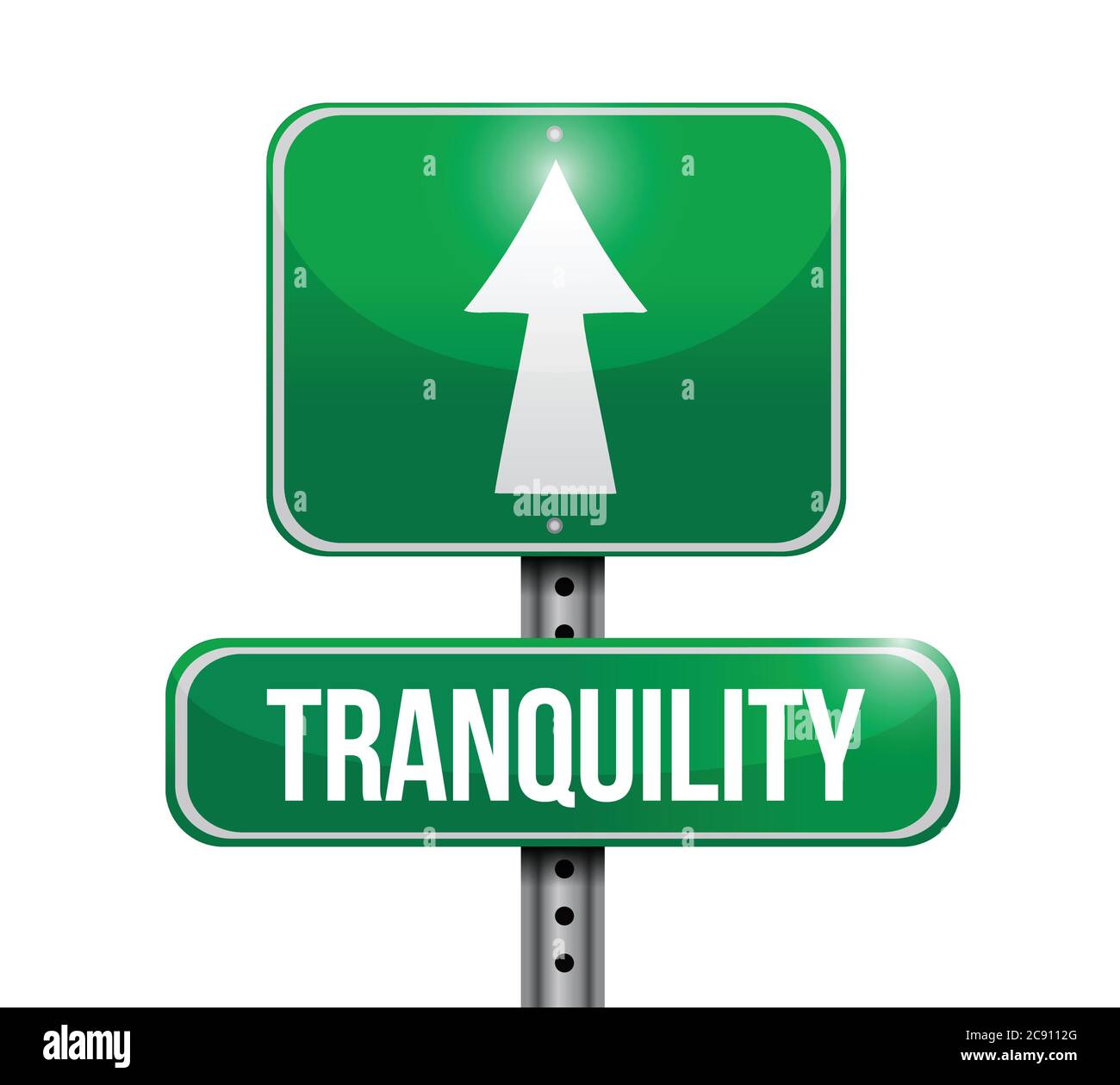 Tranquility segno stradale illustrazioni disegno su uno sfondo bianco Illustrazione Vettoriale