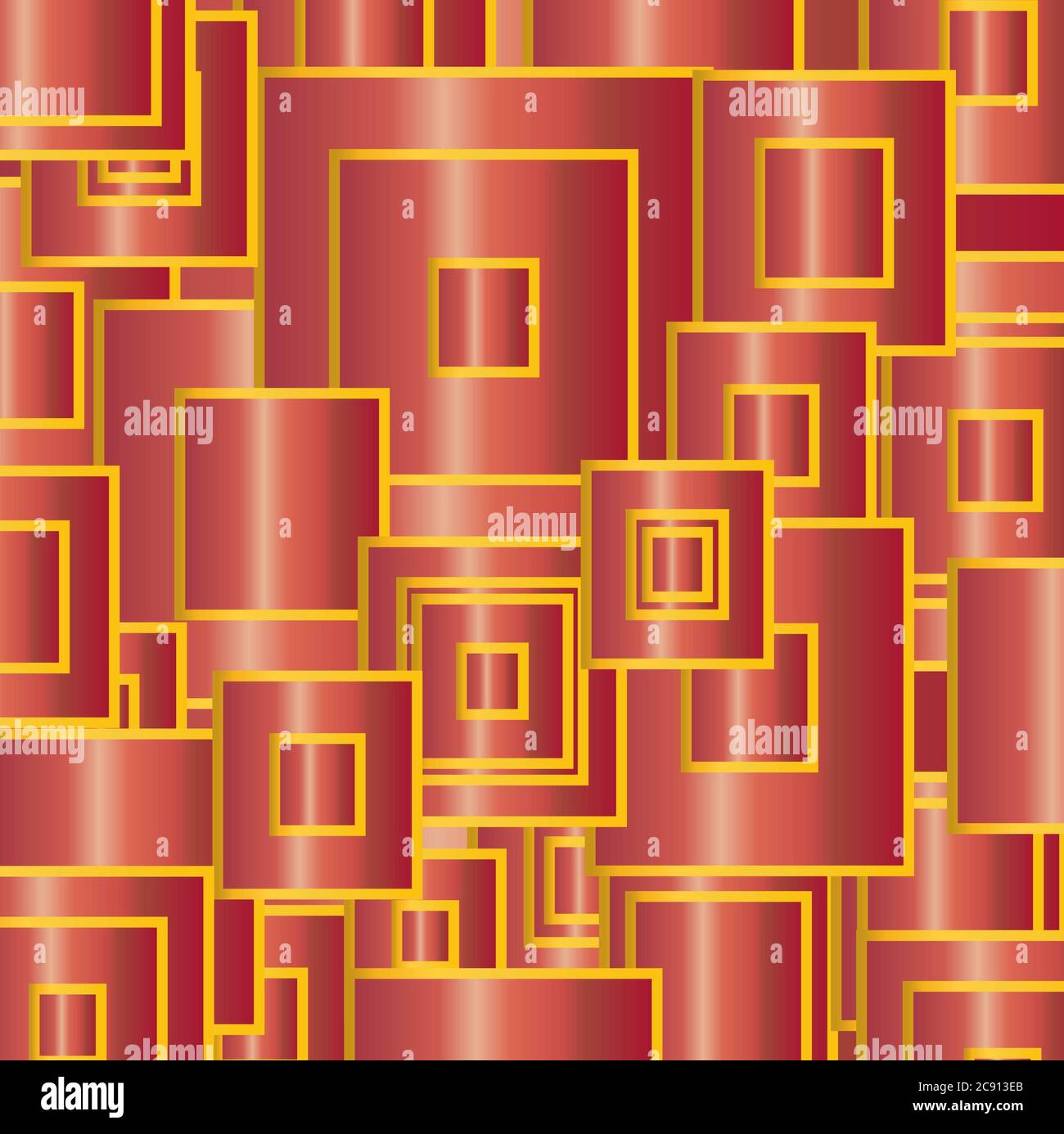 sfondo astratto con quadrati rossi Foto Stock