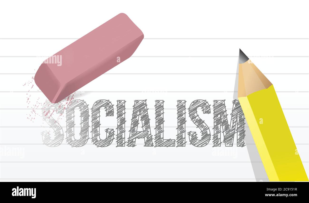 Niente più disegno di illustrazione di concetto di socialismo sopra uno sfondo bianco Illustrazione Vettoriale