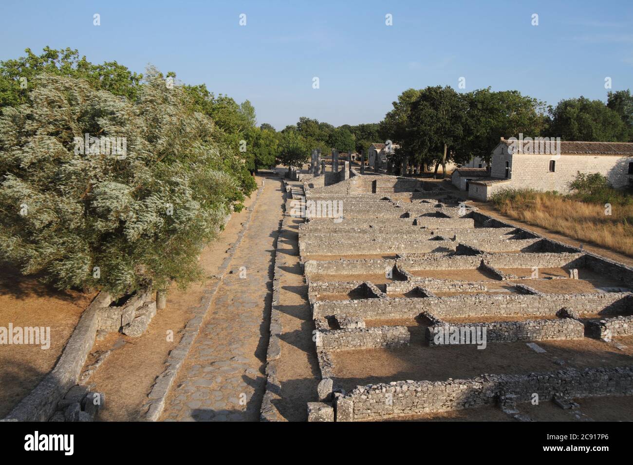 Sepino, Italia - 19 agosto 2017: Gli scavi archeologici di Saepinum nell'area archeologica di Altilia Foto Stock