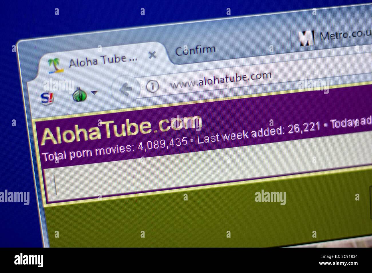 Ryazan, Russia - 05 giugno 2018: Homepage di AlohaTube sito web sul display  del PC, url - AlohaTube.com Foto stock - Alamy