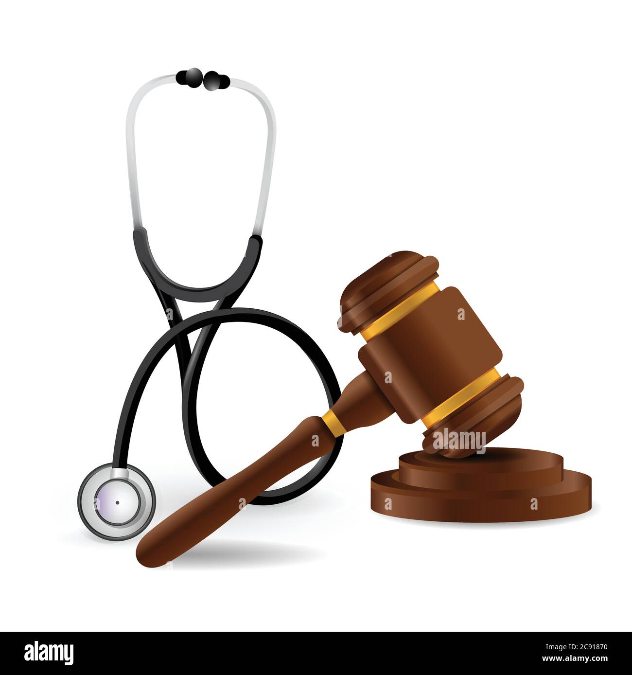 Disegno di illustrazione di concetto di legge medica su uno sfondo bianco Illustrazione Vettoriale