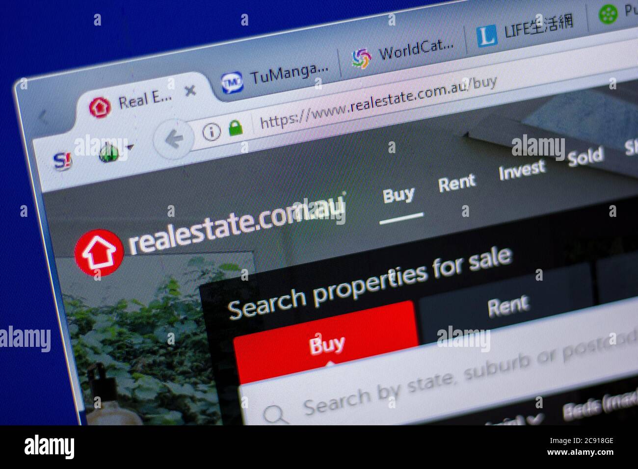Ryazan, Russia - 05 giugno 2018: Homepage di RealEstate sito web sul display del PC, url - RealEstate.com.au Foto Stock