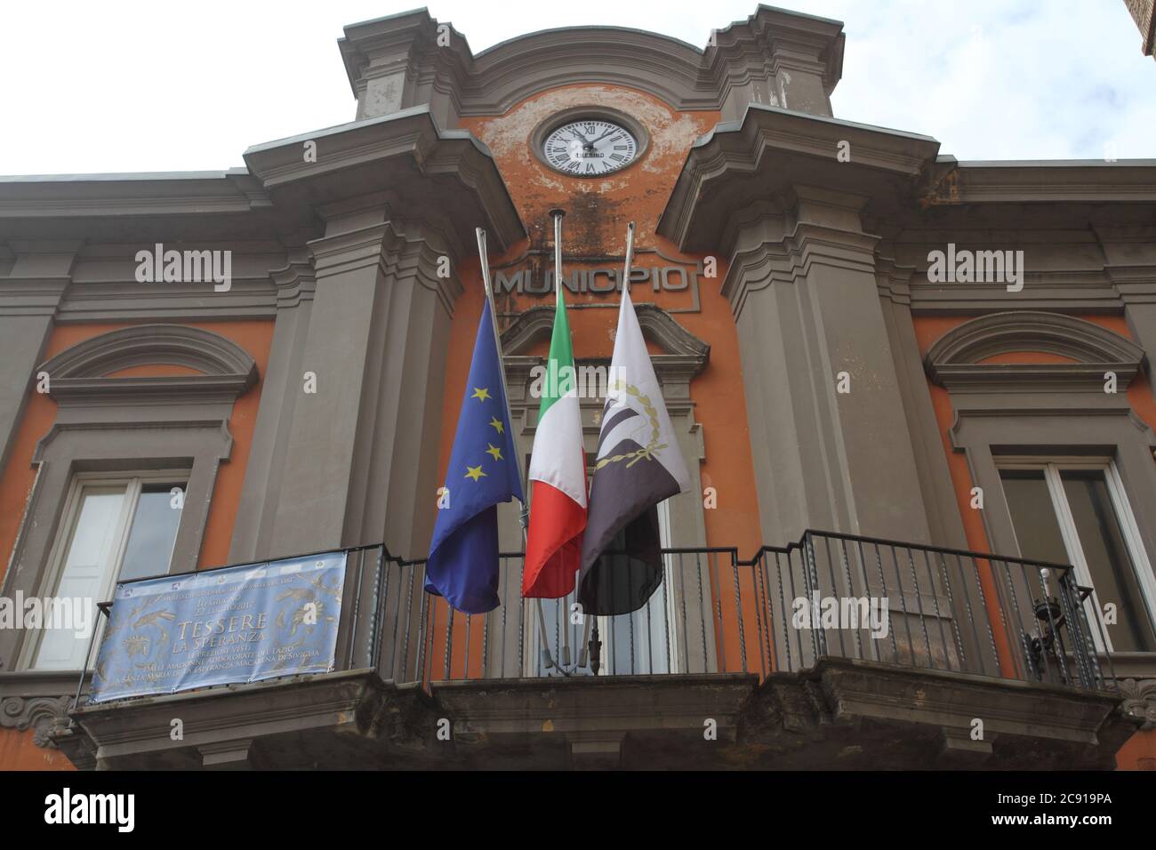 Sora, Italia - 22 luglio 2017: L'edificio comunale della città Foto Stock