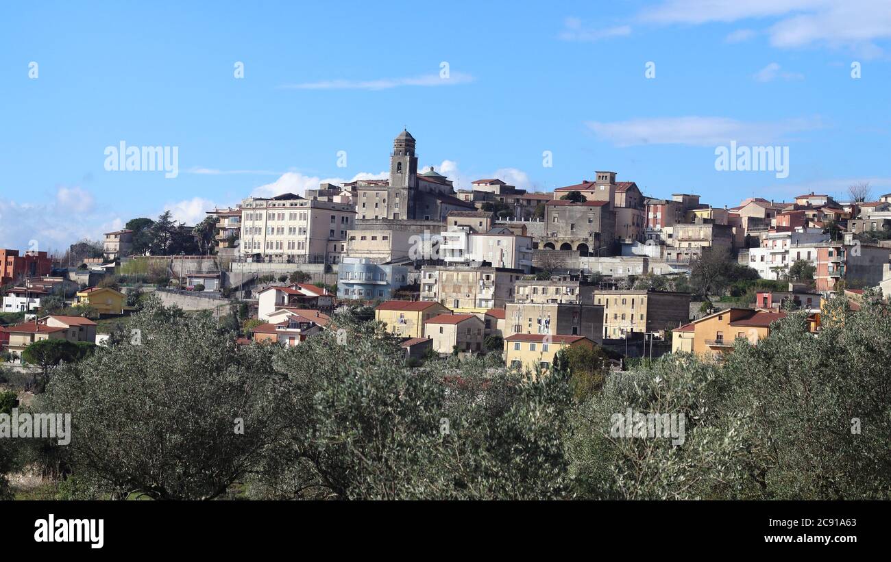 San Vittore del Lazio - 30 novembre 2017: Veduta della città in provincia di Frosinone Foto Stock